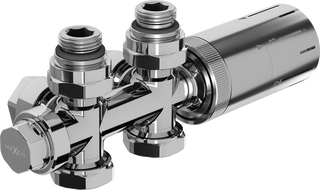 Mexen G05 termostatická sada uhlová/priamočiara, Duplex, DN50, chróm - W908-958-01