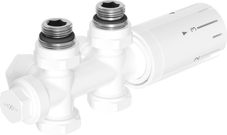 Mexen G05 termostatická sada rohový/priamy, Duplex, DN50, biely - W908-958-20