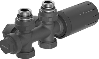 Mexen G05 termostatická sada rohová/rovná, Duplex, DN50, antracit - W908-958-66