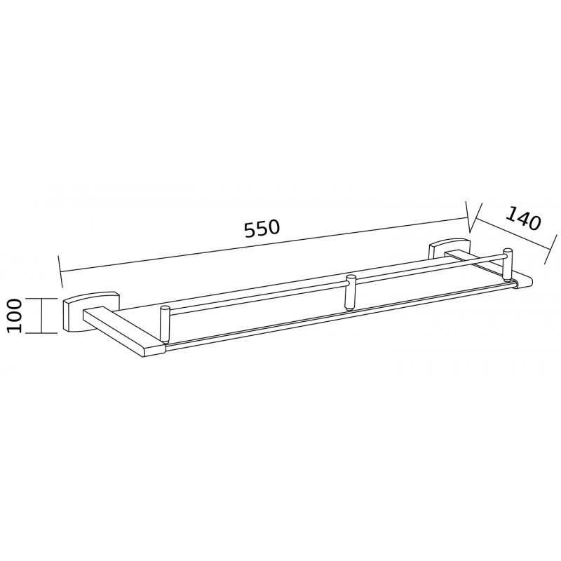 Mexen Zoja závesná sklenená polica, zlatá - 7019137-50