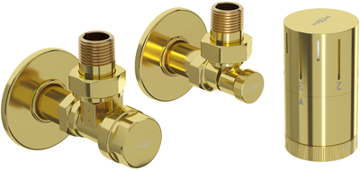 Mexen G05 sada termostatických rohových ventilov s maskovacím prvkom R, zlatá - W901-958-904-50