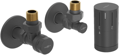 Mexen G05 termostatická súprava rohová s krytom R, antracit - W901-958-904-66