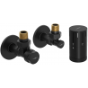 Mexen G05 termostatický set rohový s krytkou R, čierny - W901-958-904-70