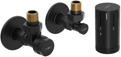 Mexen G05 termostatický set rohový s krytkou R, čierny - W901-958-904-70
