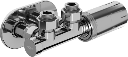 Mexen G05 termostatická sada rohová s krytkou R, Duplex, DN50, chróm - W907-958-905-01