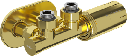 Mexen G05 termostatická rohová sada s krytom R, Duplex, DN50, zlatá - W907-958-905-50