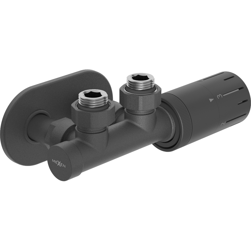 Mexen G05 termostatická sada rohová s krytom R, Duplex, DN50, antracit - W907-958-905-66