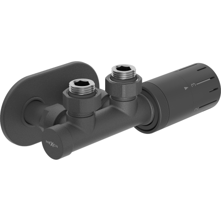 Mexen G05 termostatická sada rohová s krytom R, Duplex, DN50, antracit - W907-958-905-66