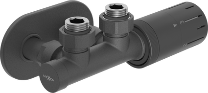 Mexen G05 termostatická sada rohová s krytom R, Duplex, DN50, antracit - W907-958-905-66