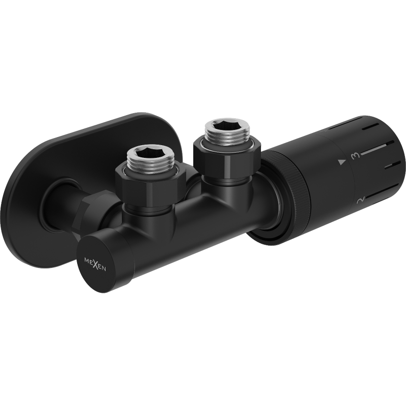 Mexen G05 termostatická súprava rohová s krytom R, Duplex, DN50, čierna - W907-958-905-70