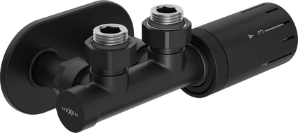 Mexen G05 termostatická súprava rohová s krytom R, Duplex, DN50, čierna - W907-958-905-70