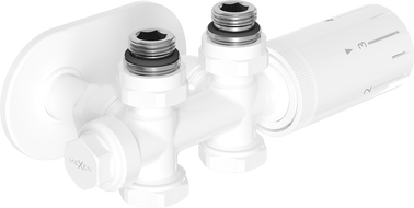 Mexen G05 súprava termostatická uhlová/priamá s krytkou R, Duplex, DN50, biela - W908-958-905-20