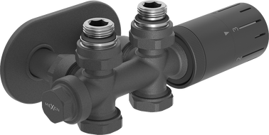 Mexen G05 termostatická súprava uhlová/priama s krytkou R, Duplex, DN50, antracit - W908-958-905-66