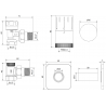 Mexen G05 termostatický rohový set s krytom S, chróm - W901-958-909-01