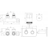 Mexen G05 termostatická súprava rohová s krytkou S, Duplex, DN50, biela - W907-958-910-20