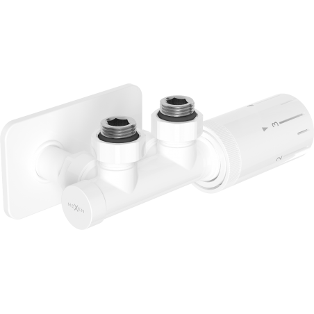 Mexen G05 termostatická súprava rohová s krytom S, Duplex, DN50, biela - W907-958-910-20