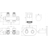 Mexen G05 termostatická sada úhlová/přímá s krytkou S, Duplex, DN50, chrom - W908-958-910-01