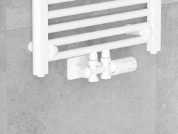 Mexen G05 termostatická súprava uhlová/priamy s krytom S, Duplex, DN50, biela - W908-958-910-20