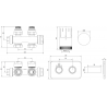 Mexen G05 termostatický set rohový/priamy s krytom S, Duplex, DN50, antracit - W908-958-910-66