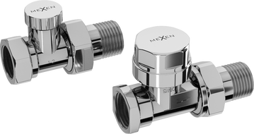 Mexen Uni-Term priame radiátorové ventily, chróm - W902-000-01