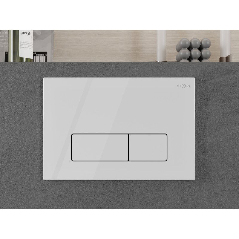 Mexen Fenix 13 splachovacie tlačidlo Slim, biela lesklá - 601300