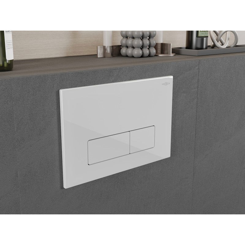 Mexen Fenix 13 splachovacie tlačidlo Slim, biela lesklá - 601300