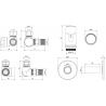 Mexen G00 termoset Osiová termostatická sada s krytom R, čierna - W903-900-904-70