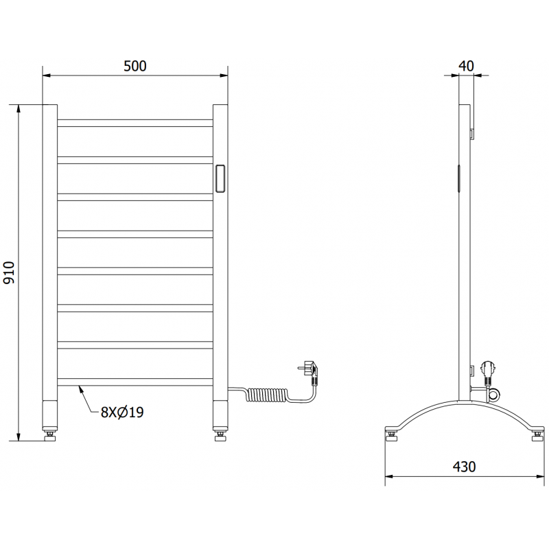 Mexen Oso elektrický radiátor 2v1 stojaci 910 x 500 mm, 200 W, biely - W304-0910-500-00-20
