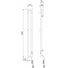 Mexen Pino elektrický radiátor s vešiakmi na uteráky 1405 x 137 mm, 150 W, biely - W301-1405-137-00-20