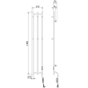 Mexen Pino elektrický radiátor s vešiakmi na uteráky 1405 x 242 mm, 200 W, biely - W301-1405-242-00-20
