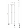 Mexen Pino elektrický radiátor s vešiakmi na uteráky 1405 x 347 mm, 250 W, biely - W301-1405-347-00-20