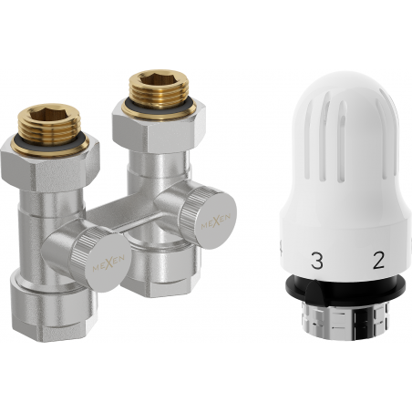 Mexen G04 termostatická súprava dvojrúrková DN50, priamy 1/2"x16 mm, nikel - W912-016-948-01