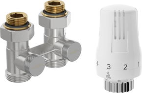 Mexen G01 dvojrúrová termostatická sada DN50, priama 1/2"x3/4", nikel - W912-012-918-01