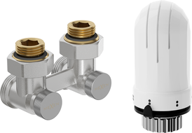 Mexen G03 dvojrúrková termostatická súprava DN50, rohová 1/2"x3/4", nikel - W911-012-938-01