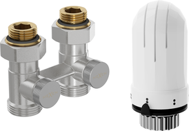 Mexen G03 termostatická súprava dvojrúrová DN50, rovná 1/2"x3/4", nikel - W912-012-938-01