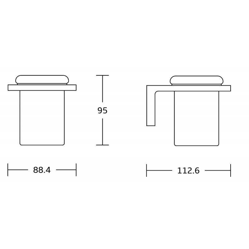 Mexen Lea pohár na kefky, čierny - 7026038-70