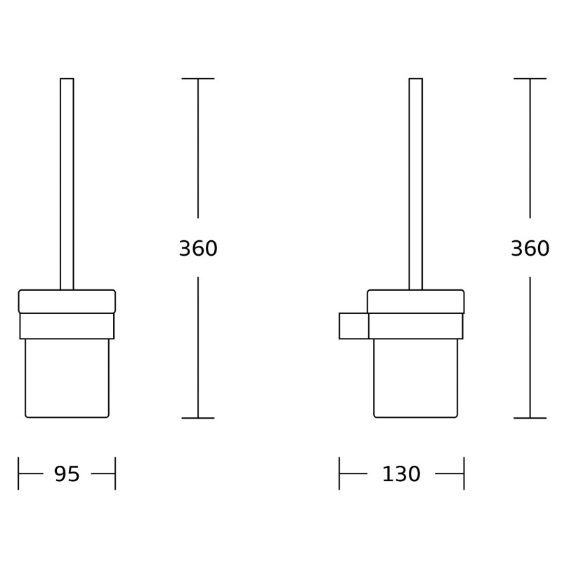 Mexen Pavo toaletná kefa, zlatá - 7030450-50