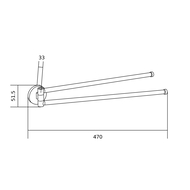 Mexen Remo dvojitý otočný vešiak na uteráky, biely - 70507255-20
