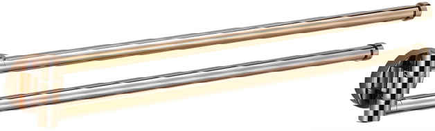 Mexen Remo dvojitý otočný vešiak na uteráky, ružové zlato - 70507255-60