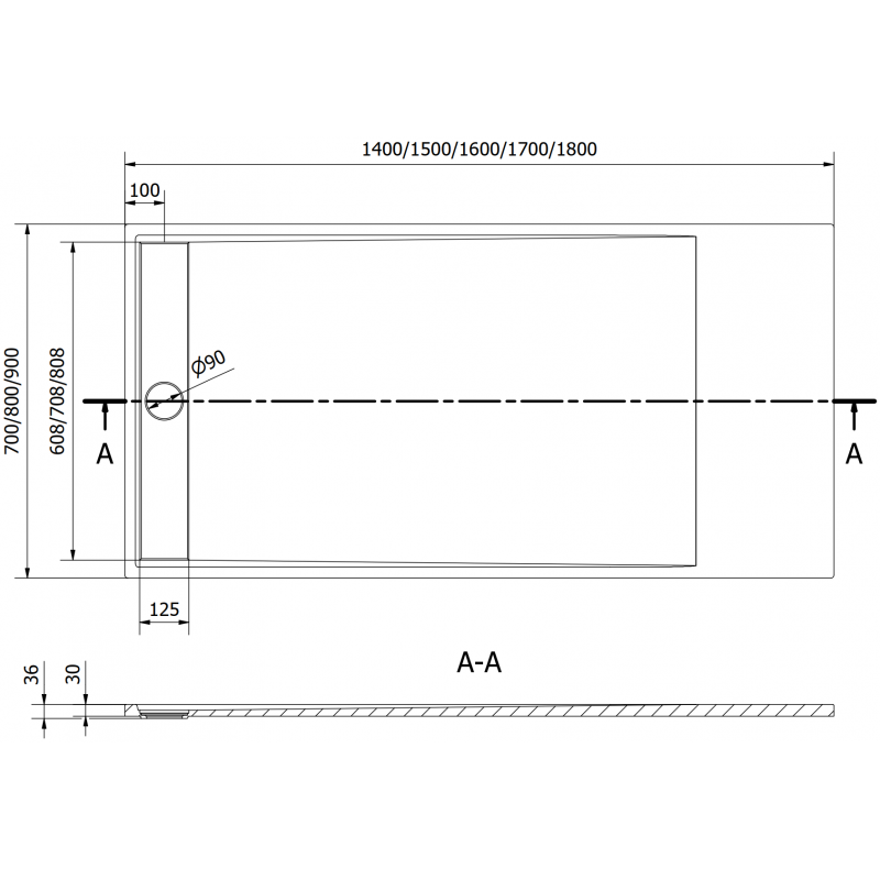 Mexen Amon obdĺžnikový sprchový kút SMC 150 x 80 cm, biely - 4F108015