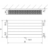 Mexen CCL33 Rad z doskou 400 x 1300 mm, spodné stredové pripojenie, 2056 W, antracit - W6C33L-040-130-66