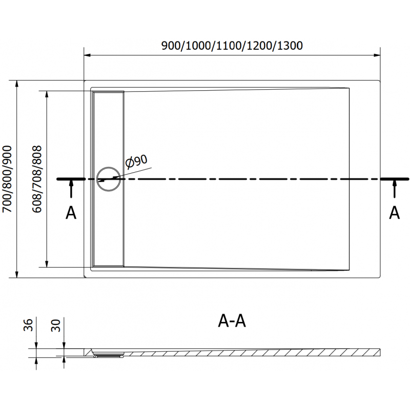 Mexen Amon obdĺžnikový sprchový panel SMC 120 x 80 cm, čierny - 4F708012