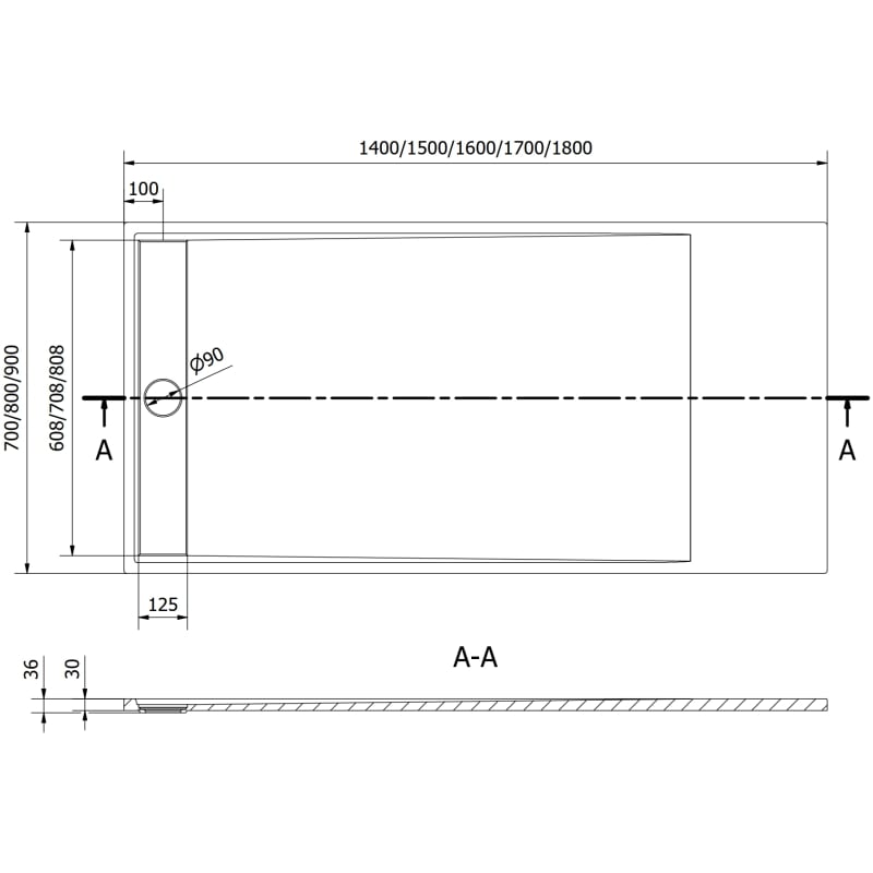 Mexen Amon obdĺžniková sprchová vanička SMC 150 x 80 cm, čierna - 4F708015