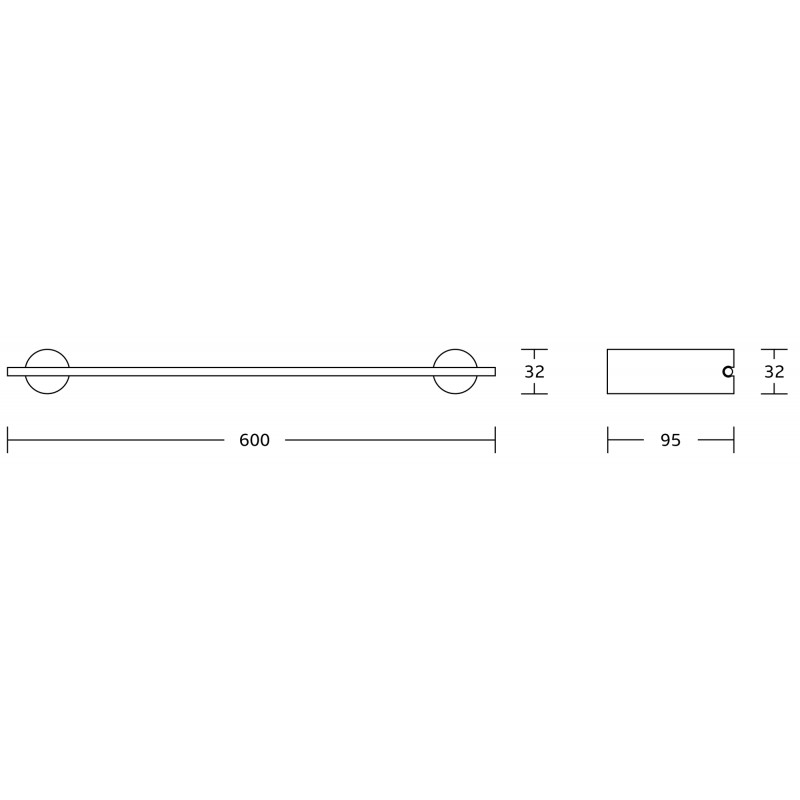 Mexen Aron dvojitý vešiak na uterák, čierny/chrom - 7088125-07