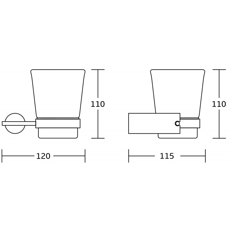 Mexen Aron pohár na zubné kefky, čierno/ružové zlato - 7088138-67