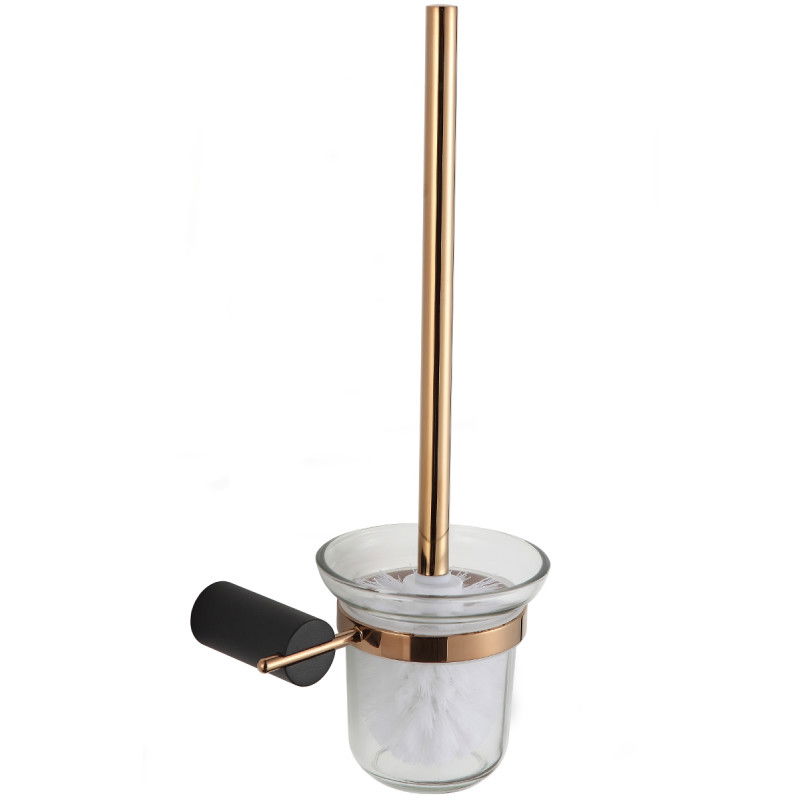 Mexen Aron WC kefa, čierna/ružové zlato - 7088150-67