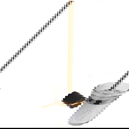 Mexen Aron WC kefa, čierna/ružové zlato - 7088150-67