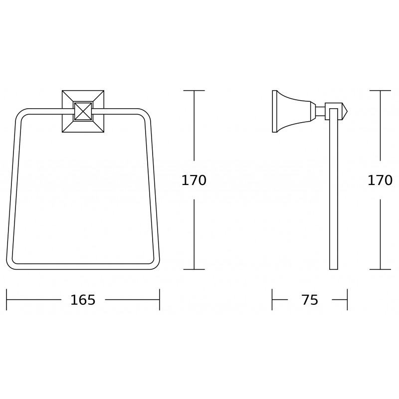 Mexen Dalia vešiak na uterák, chróm - 7017332-00