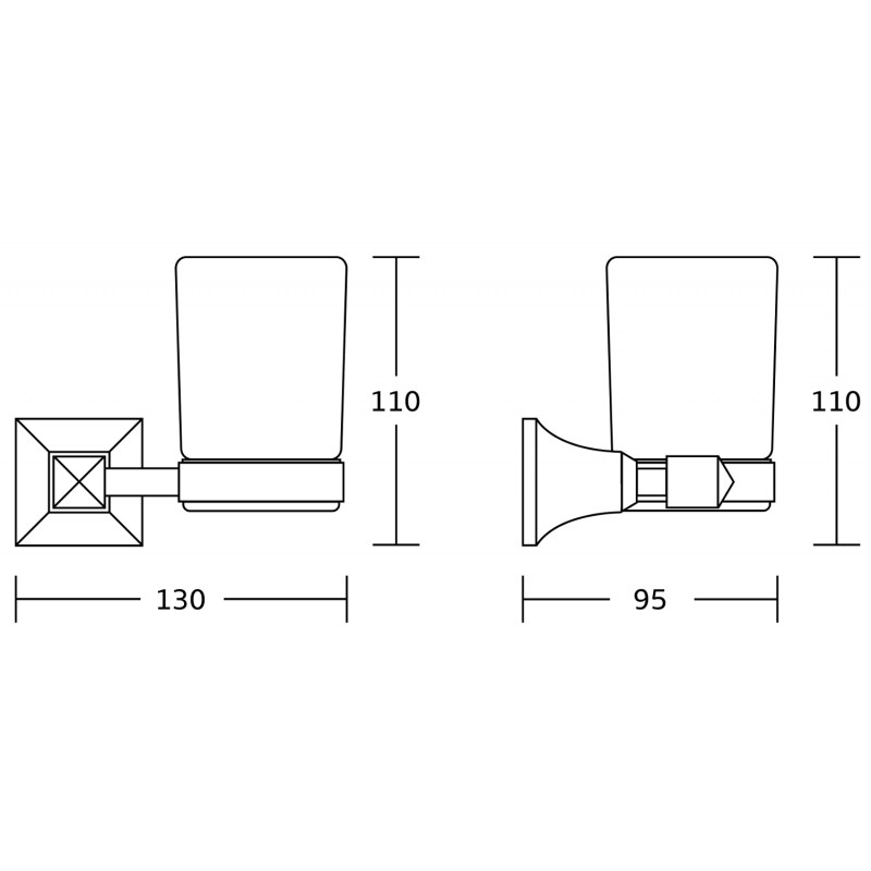 Mexen Dalia pohár na zubné kefky, čierny - 7017338-70