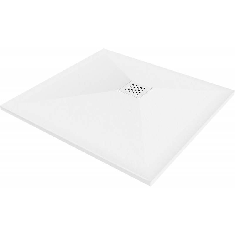 Mexen Stone+ sprchová vanička kompozitná štvorcová 80 x 80 cm, biela, krytka biela - 44108080-W
